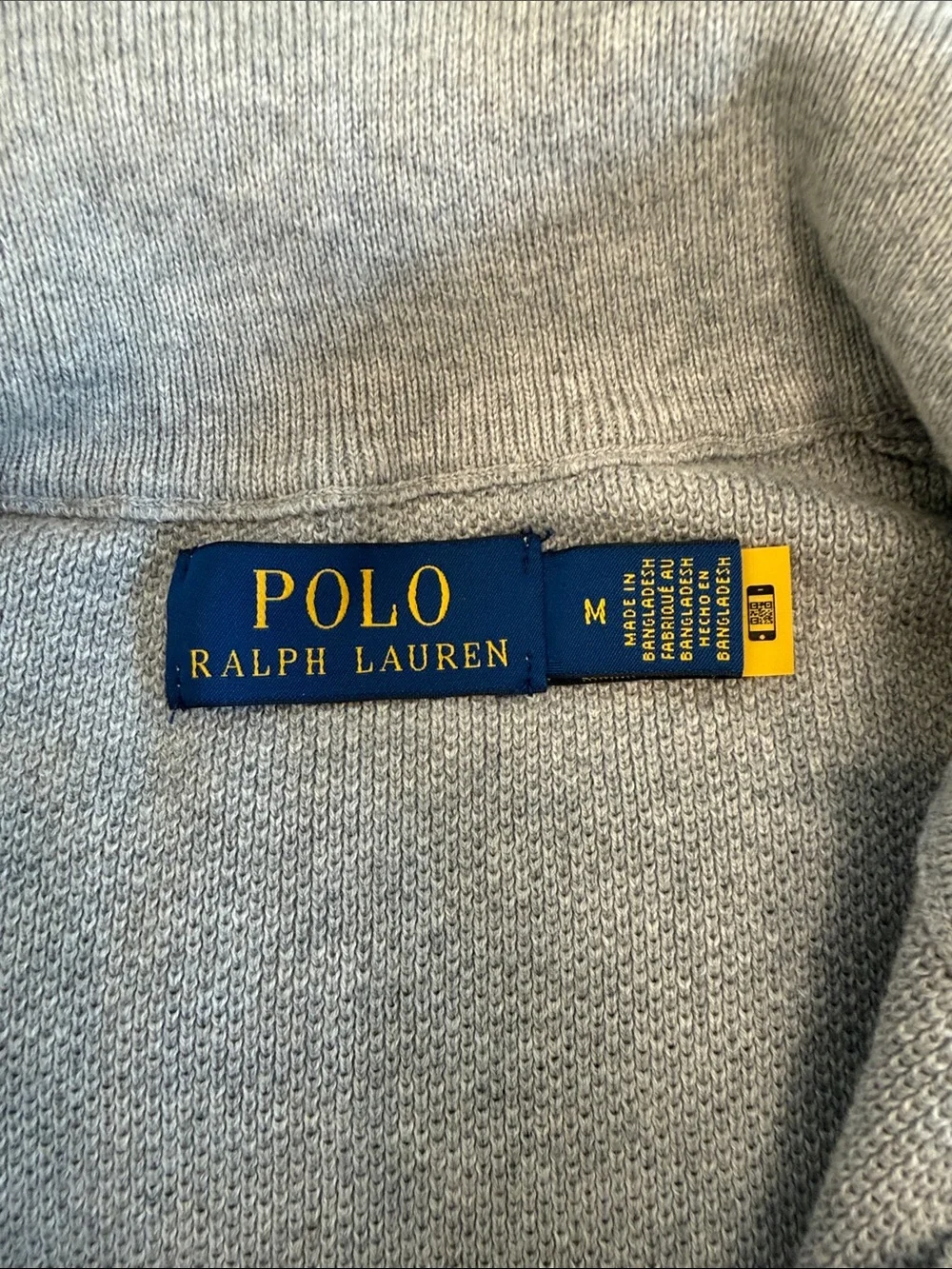 Polo by Ralph Lauren Light Gray Quarter-Zip Sweater